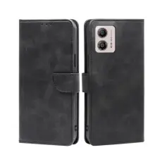  Motorola Moto G13 / G23 / G53 5G Fodral Solid L&auml;der Svart