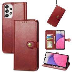  Samsung Galaxy A33 5G Fodral Solid L&auml;der R&ouml;d