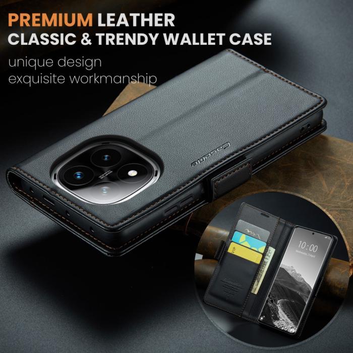Bild 5, CASEME CASEME Redmi Note 14 Pro/Pro Plus 5G Fodral RFID Läder Svart