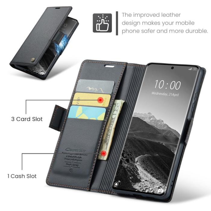 Bild 6, CASEME CASEME Redmi Note 14 Pro/Pro Plus 5G Fodral RFID Läder Svart