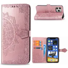  iPhone 12 Pro Max - Mandala L&auml;der Fodral - Ros&eacute;guld