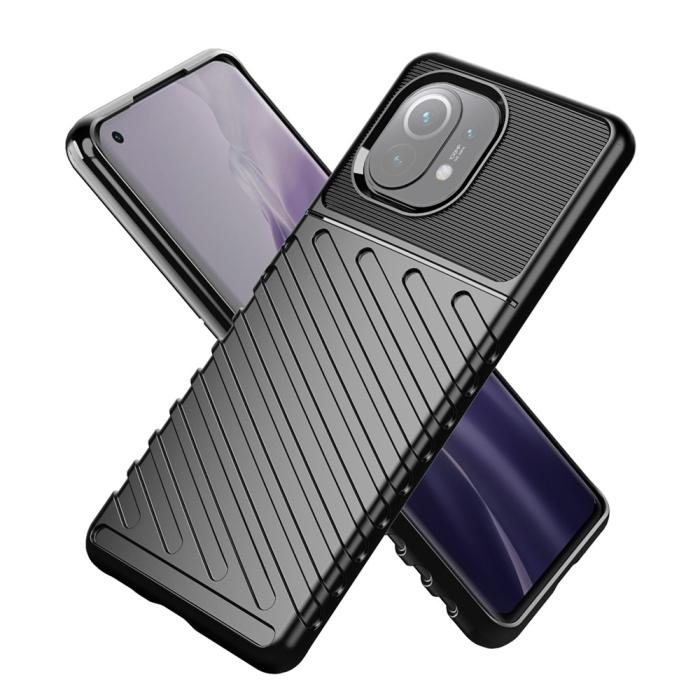 Bild 2,  Xiaomi Mi 11 - Twill Textur Skal - Svart