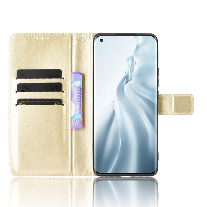 Bild 4,  Xiaomi Mi 11 - Crazy Horse Fodral - Guld