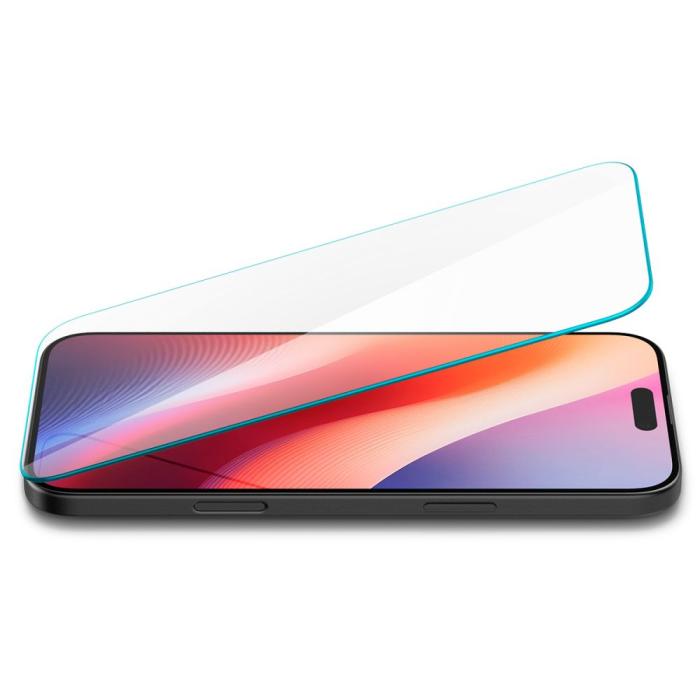 Bild 3, Spigen Spigen iPhone 16 / 15 Skärmskydd Slim Glas.tR Härdat Glas