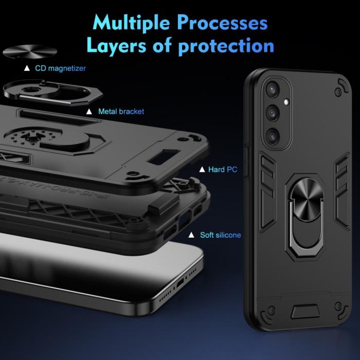 Bild 6,  Samsung Galaxy S25 Skal Hybrid Armor Ring Svart