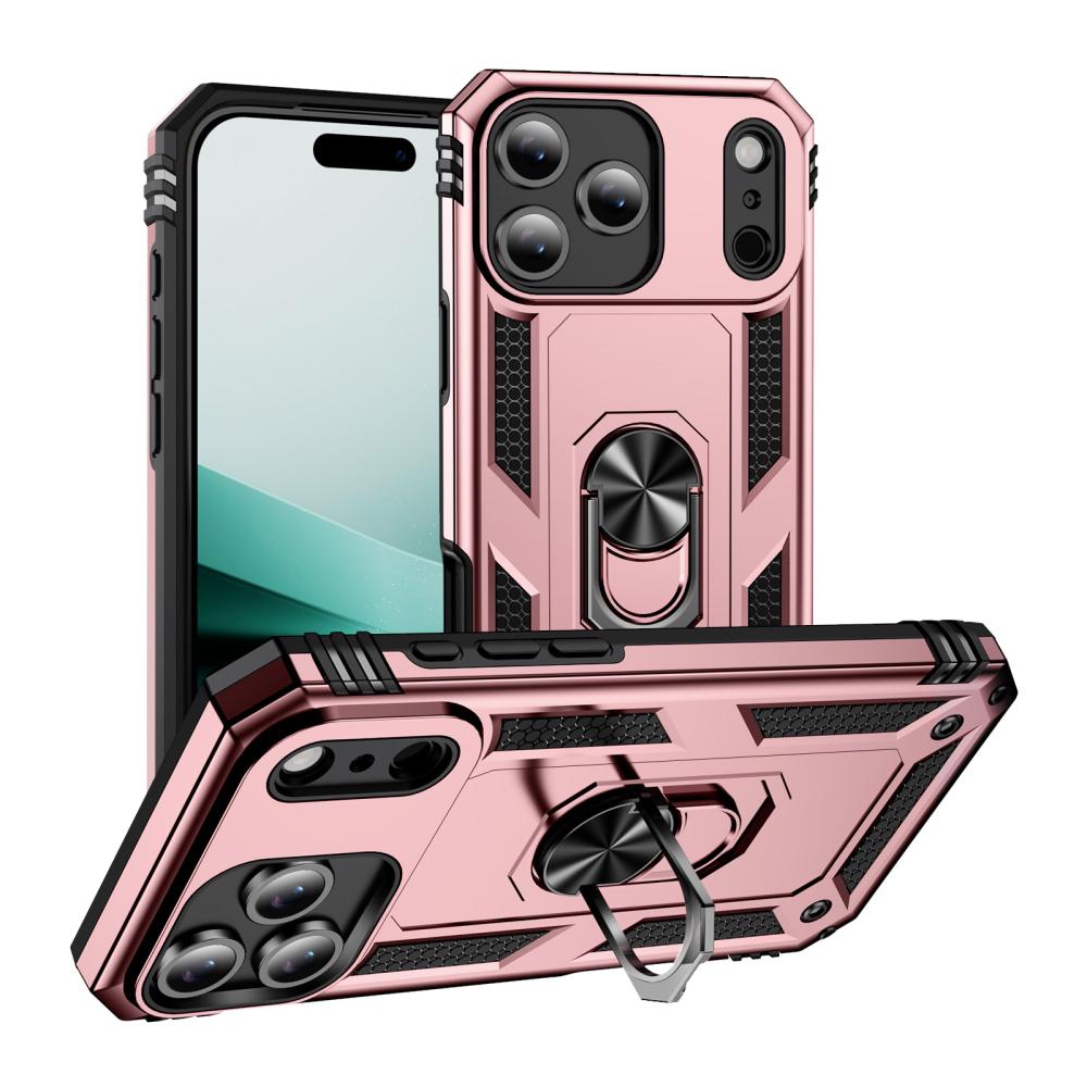  iPhone 17 Pro Skal Shockproof Hybrid Ring Roséguld