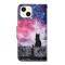  iPhone 14 Fodral Med Tryck Galaxy Katt