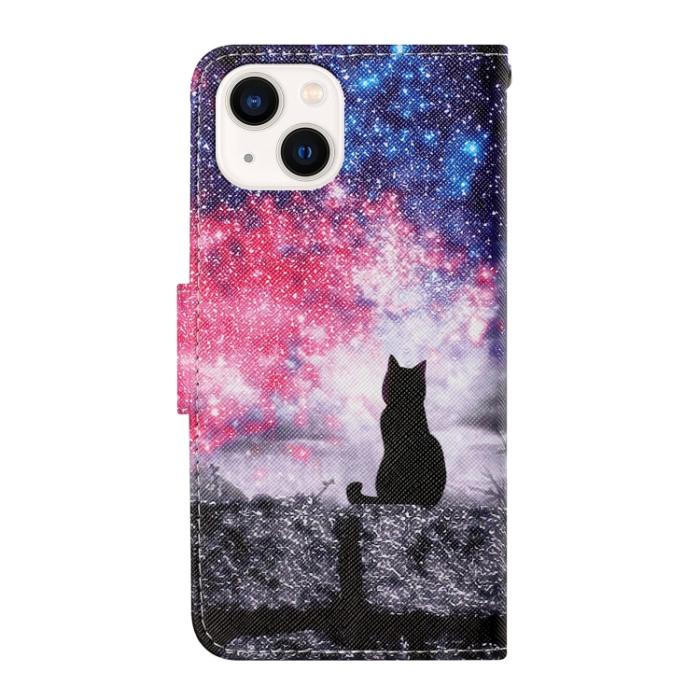 Bild 3,  iPhone 14 Fodral Med Tryck Galaxy Katt