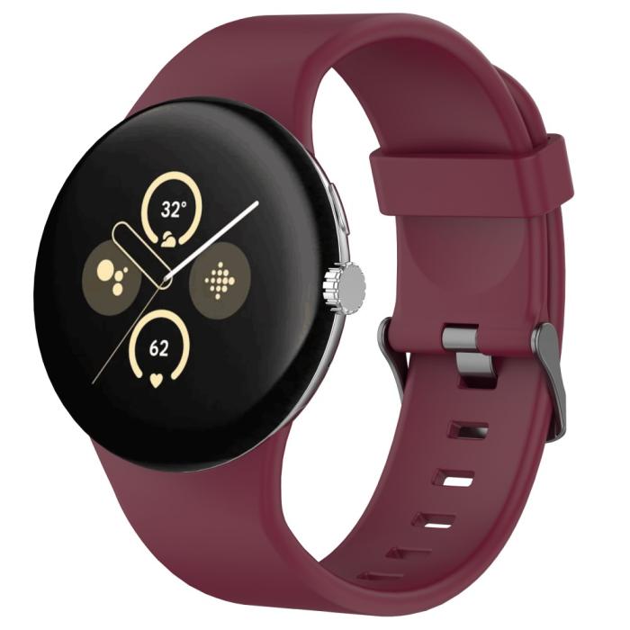 Bild 4,  Google Pixel Watch 4 / 3 45 mm Armband Silikon Vinröd