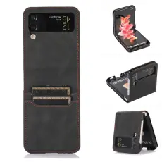  Galaxy Z Flip 3 Fodral Med 2 Kortfack Svart