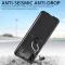  Galaxy Z Flip 3 Skal Litchi Ring Svart