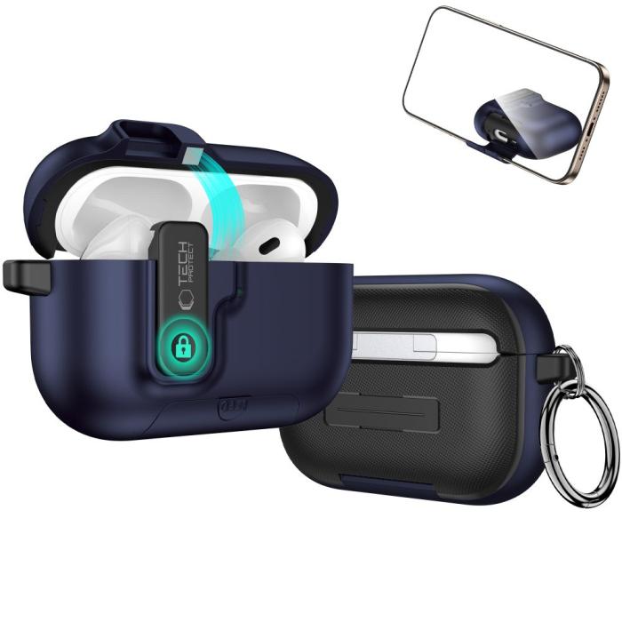 Bild 4, Tech-Protect Tech-Protect AirPods Pro 3 Skal Slim Hook Navy Blue