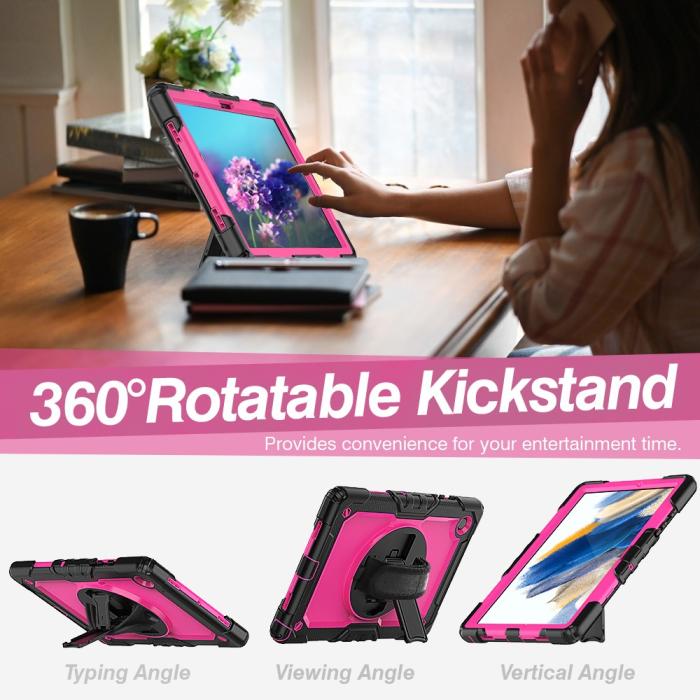 Bild 2,  Galaxy Tab A8 10.5 Skal Shockproof Hybrid Kickstand Strap