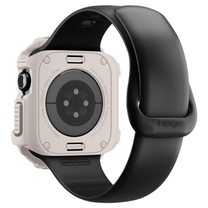 Bild 4, Spigen Spigen Apple Watch 11/10 42 mm Skal Rugged Armor Dune Beige