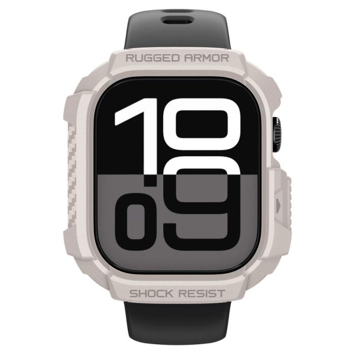 Bild 6, Spigen Spigen Apple Watch 11/10 42 mm Skal Rugged Armor Dune Beige