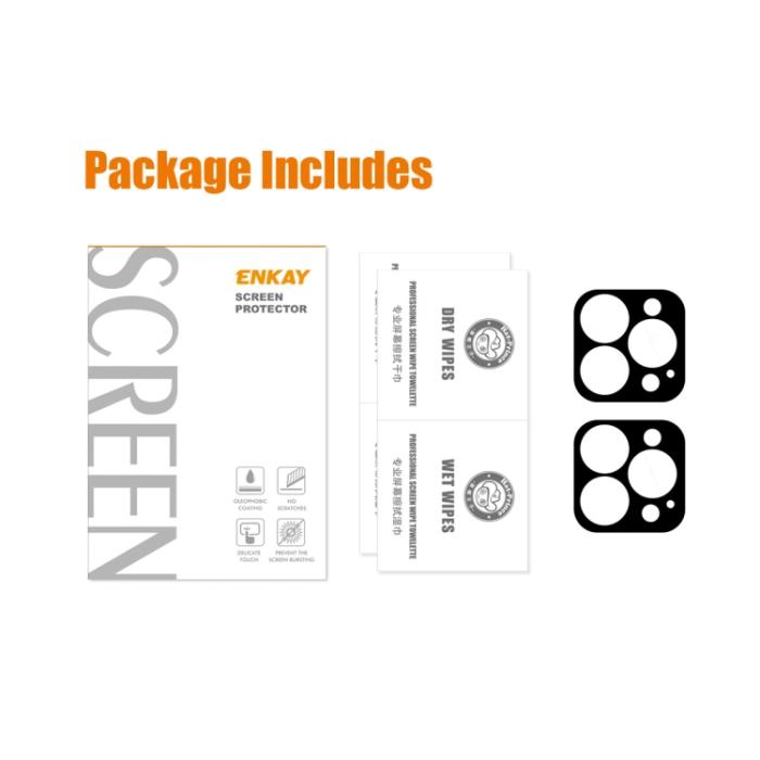 Bild 6, ENKAY ENKAY iPhone 15 Pro / 15 Pro Max 2-PACK Linsskydd Härdat Glas