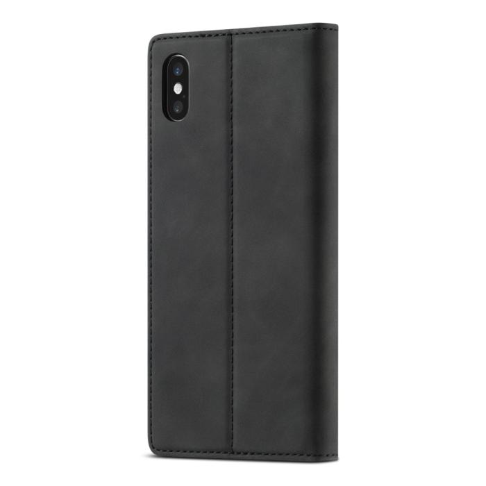 Bild 2, LC.IMEEKE iPhone X/Xs - LC.IMEEKE Läder Flip Fodral - Svart
