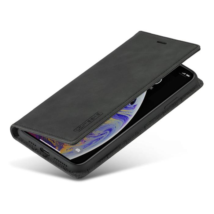 Bild 5, LC.IMEEKE iPhone X/Xs - LC.IMEEKE Läder Flip Fodral - Svart