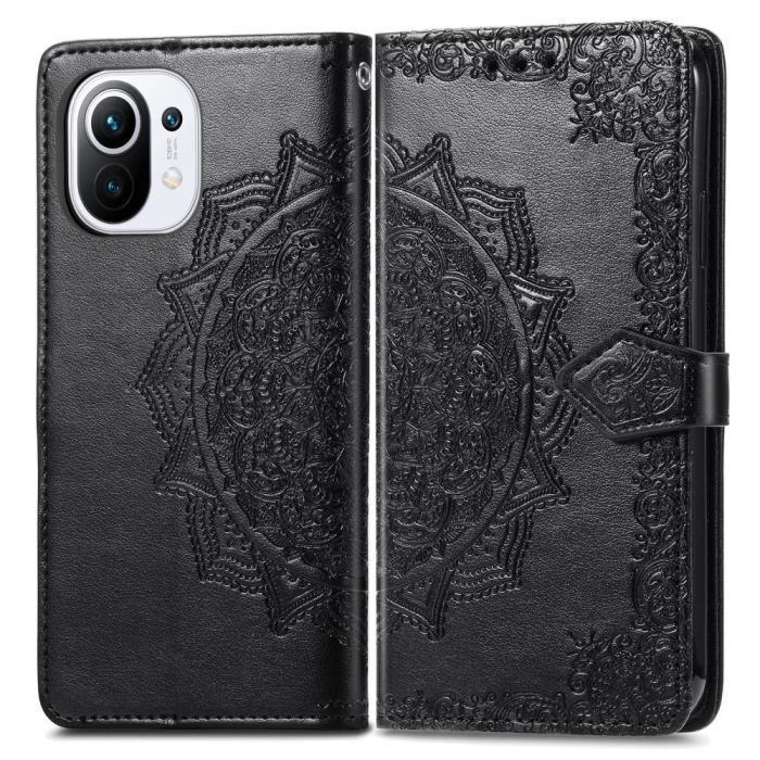 Bild 3,  Xiaomi Mi 11 - Mandala Läder Fodral - Svart