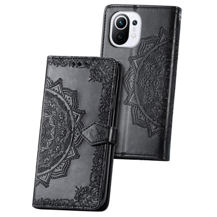 Bild 4,  Xiaomi Mi 11 - Mandala Läder Fodral - Svart