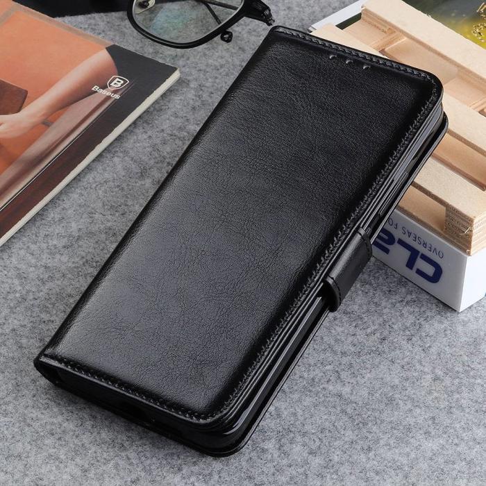 Bild 5,  Samsung Galaxy A14 4G/5G Fodral Crazy Horse Läder Svart