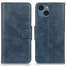  iPhone 15 Fodral Crazy Horse Folio Bl&aring;