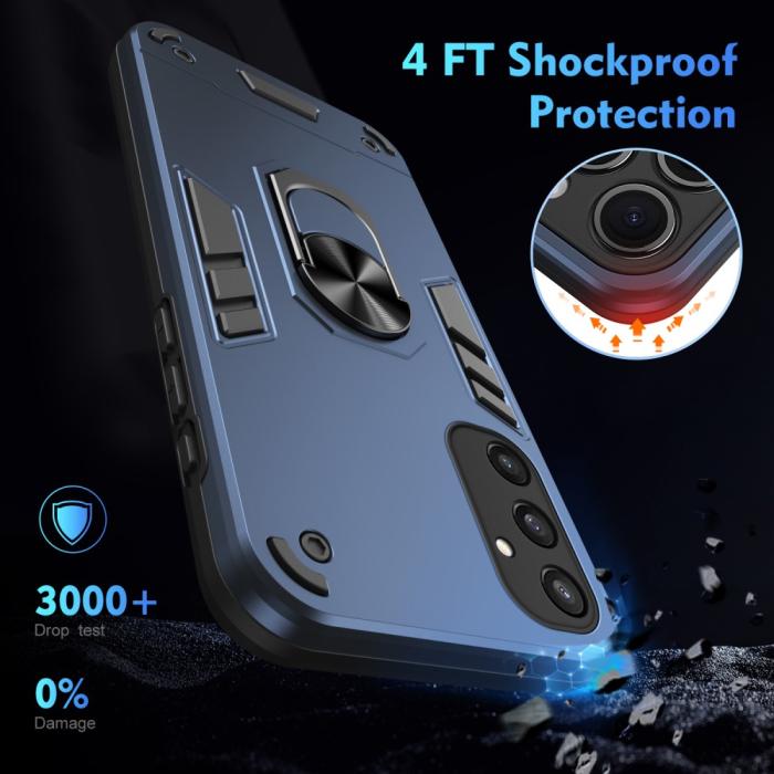 Bild 5,  Samsung Galaxy S25 Skal Hybrid Armor Ring Blå