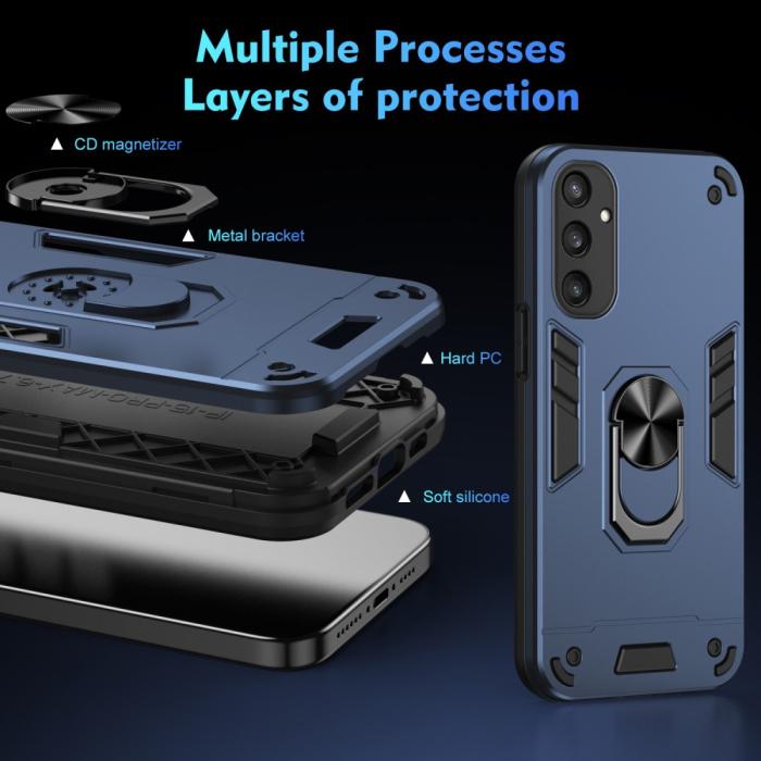Bild 6,  Samsung Galaxy S25 Skal Hybrid Armor Ring Blå
