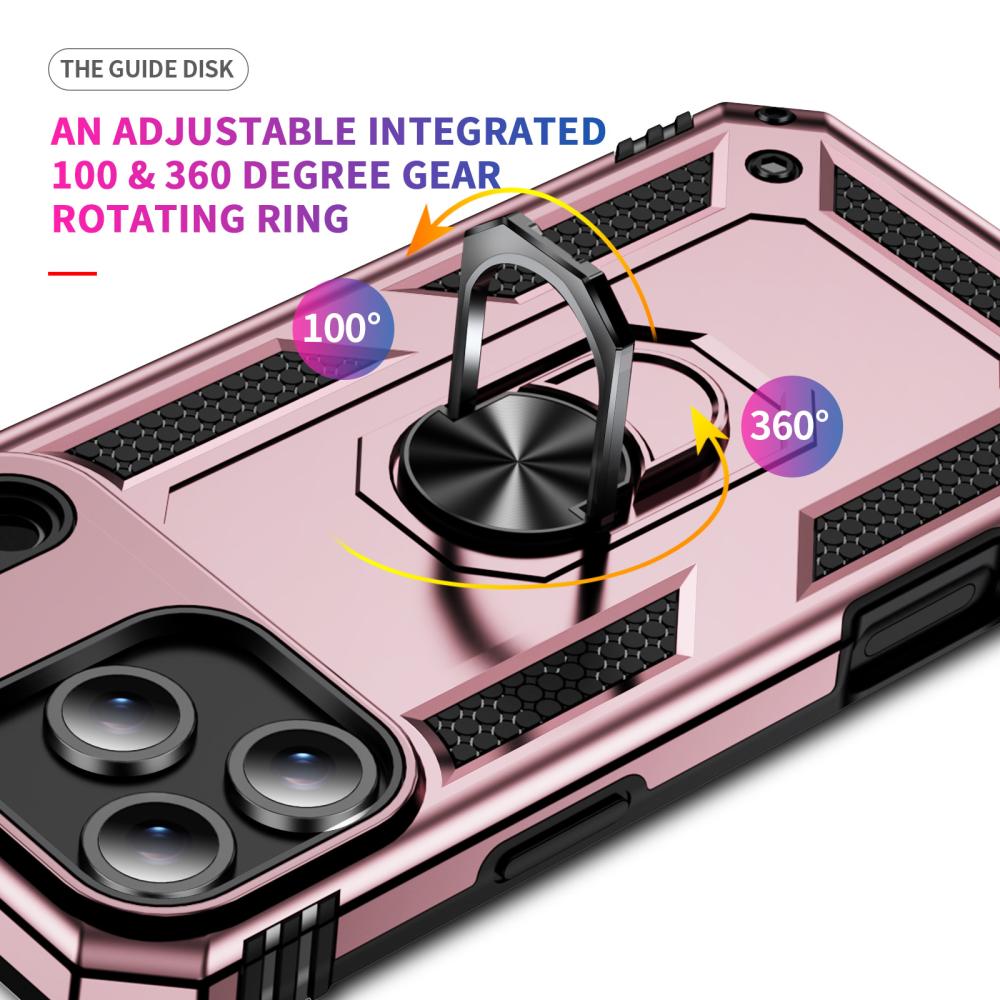  iPhone 17 Pro Skal Shockproof Hybrid Ring Roséguld