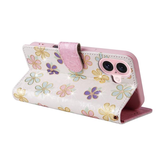 Bild 4,  iPhone 17 Fodral RFID Läder Färgglada Blommor
