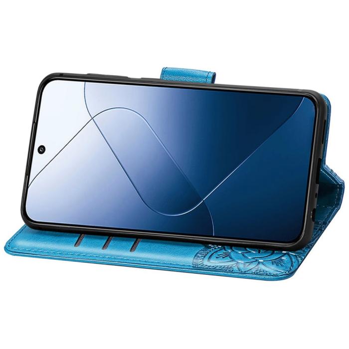 Bild 3,  Xiaomi 14T Fodral Med Fjäril Tryck Blå
