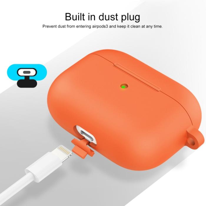 Bild 4,  AirPods 3 Skal Silikon Med Krok Orange