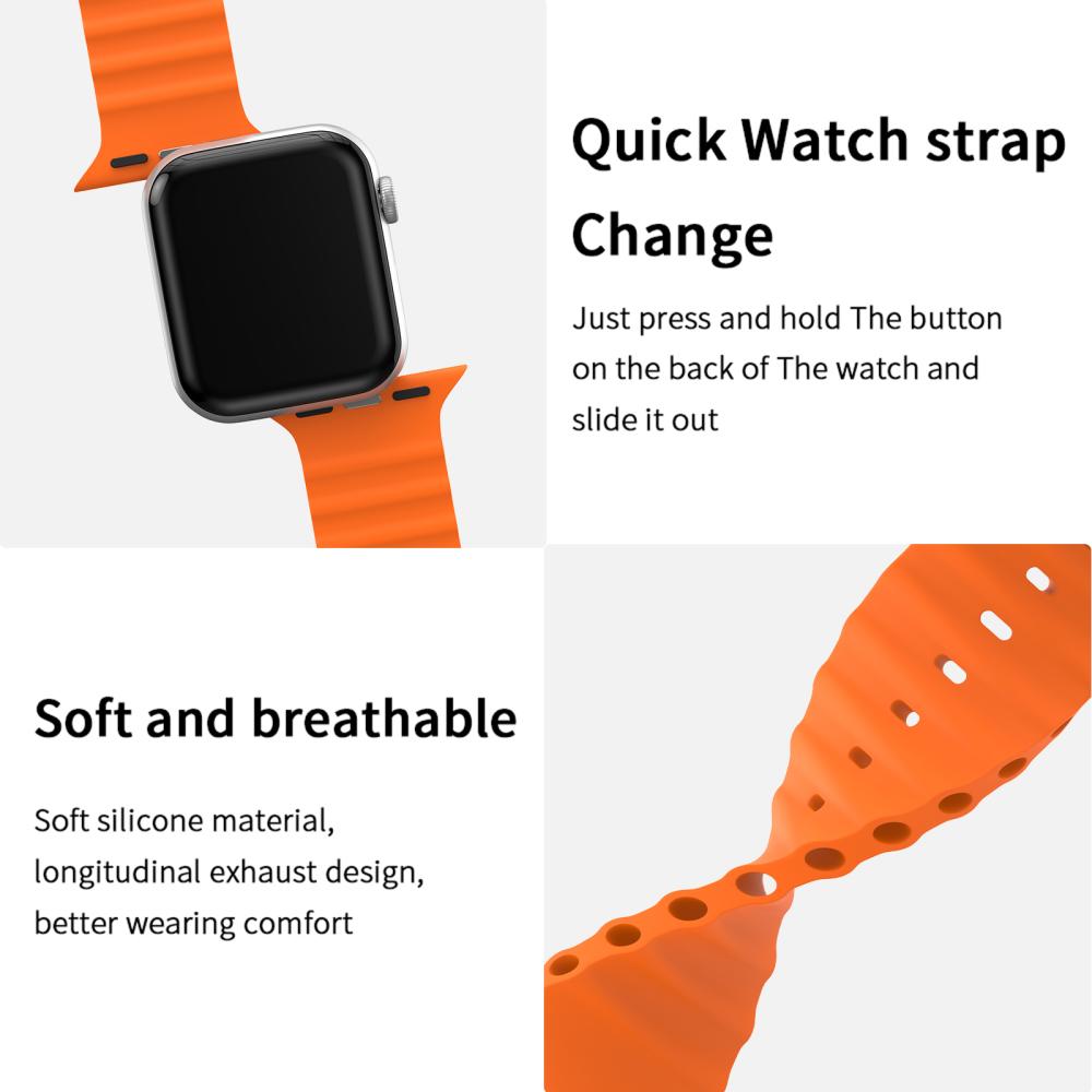 ColorPop Apple Watch 42/41/40/38 mm Armband Ocean Wave Orange
