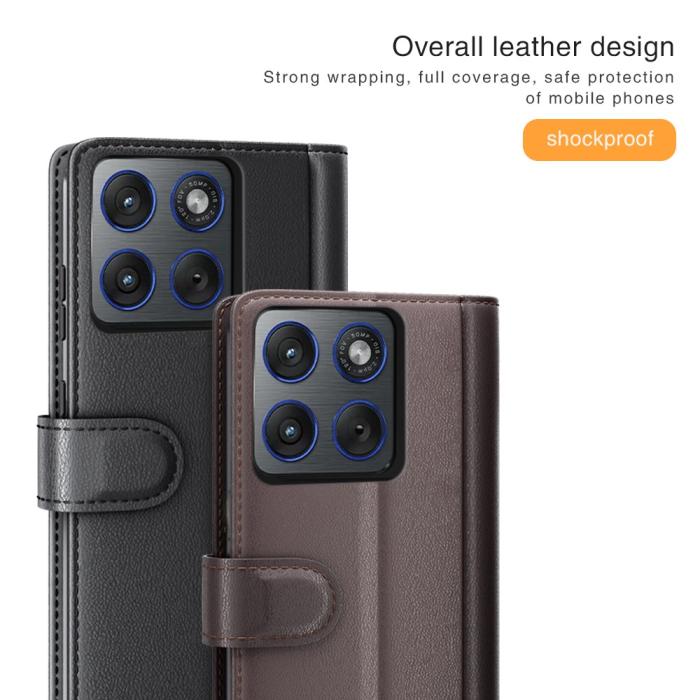 Bild 5,  Motorola Edge 70 Fodral Premium Äkta Läder Svart