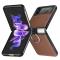  Galaxy Z Flip 3 Skal Litchi Ring Brun