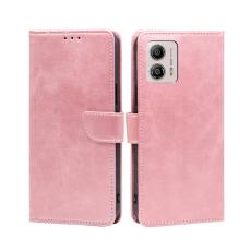  Motorola Moto G13 / G23 / G53 5G Fodral Solid L&auml;der Ros&eacute;guld