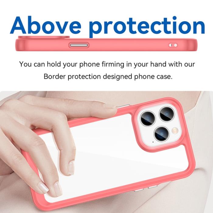 Bild 4,  iPhone 14 Pro Max Skal Akryl/TPU Transparent/Röd