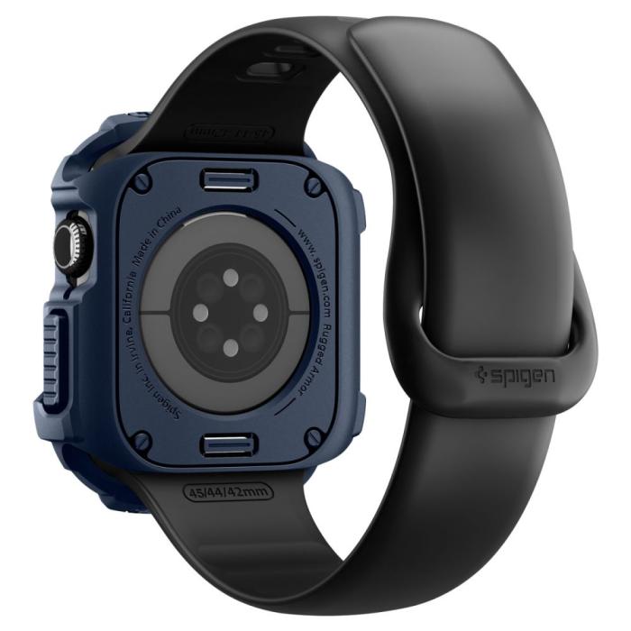 Bild 4, Spigen Spigen Apple Watch 11/10 42 mm Skal Rugged Armor Navy Blue