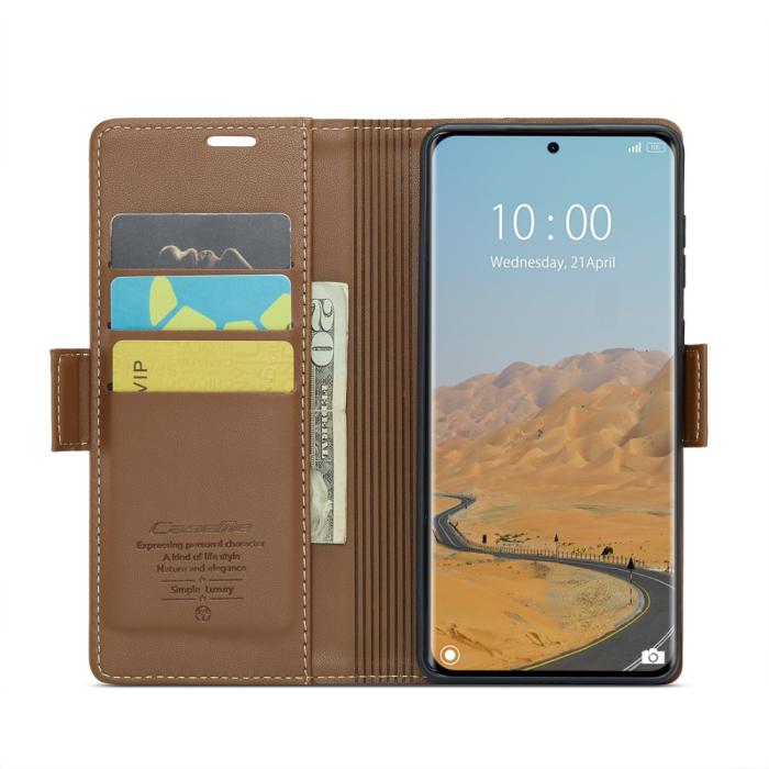 Bild 3, CASEME CASEME Redmi Note 14 Pro/Pro Plus 5G Fodral RFID Läder Brun