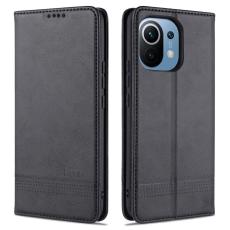 AZNS Xiaomi Mi 11 - AZNS L&auml;der Flip Fodral - Svart