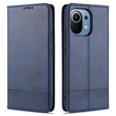 AZNS Xiaomi Mi 11 - AZNS L&auml;der Flip Fodral - Bl&aring;