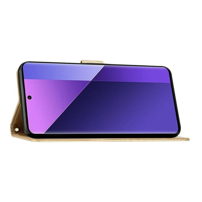 Bild 3,  Samsung Galaxy A27 5G Fodral Blommor/Fjärilar Guld