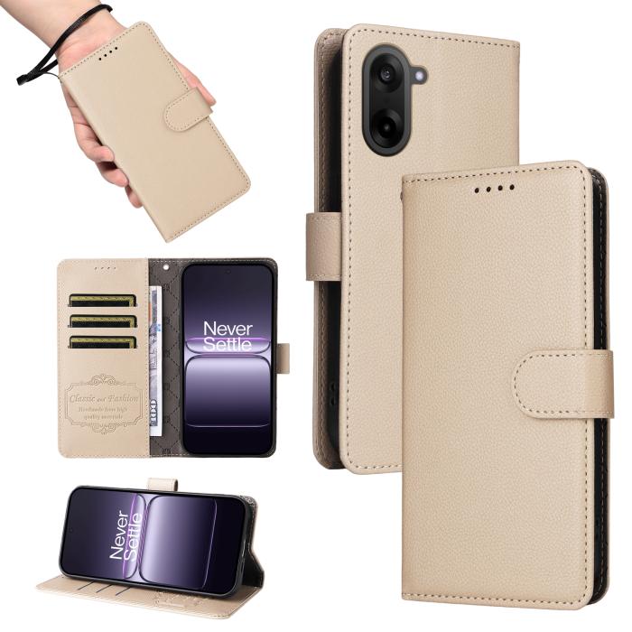 Bild 5,  OnePlus Nord CE5 Plånboksfodral Läder Beige