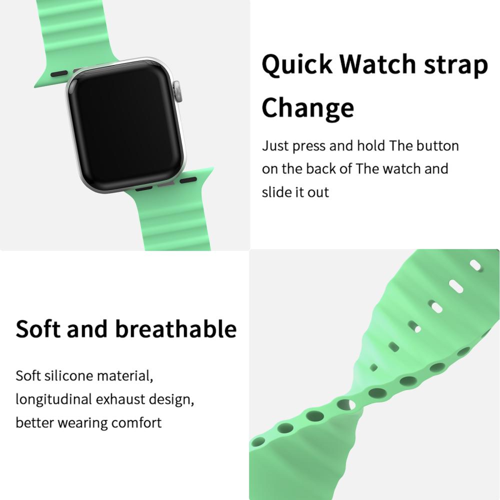 ColorPop Apple Watch 42/41/40/38 mm Armband Ocean Wave Pistasch