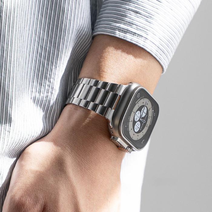Bild 4, Ringke Ringke Apple Watch 42/44/45/46/49 mm Armband Metal OneAir Silver