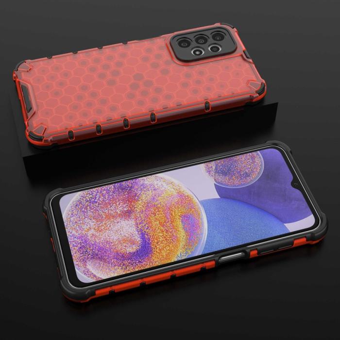Bild 4,  Samsung Galaxy A23 5G Skal Honeycomb Shockproof Röd