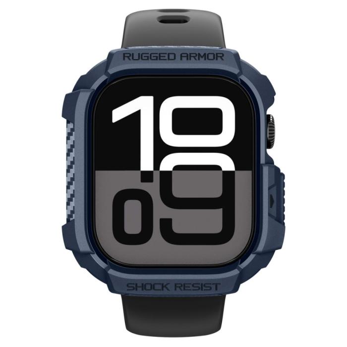 Bild 6, Spigen Spigen Apple Watch 11/10 42 mm Skal Rugged Armor Navy Blue