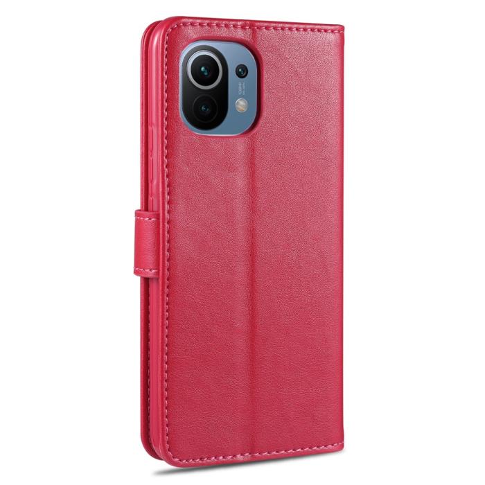Bild 3, AZNS Xiaomi Mi 11 - AZNS Läder Fodral - Rosa