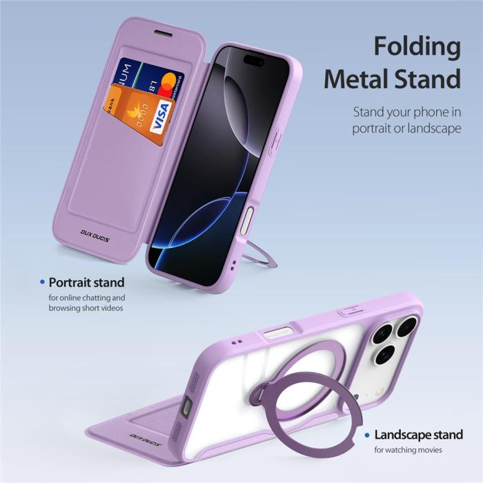 Bild 4, DUX DUCIS DUX DUCIS iPhone 17 Pro Fodral MagSafe Kickstand Skin X Pro