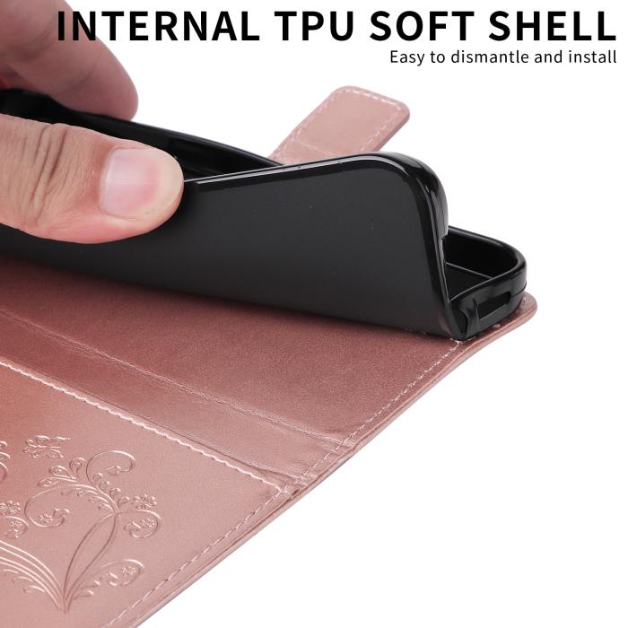 Bild 4,  Motorola Moto G86 Power/G86 5G Fodral Fjäril Tryck Roséguld